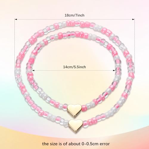 Liliaafar 2 Pcs Mama and Mini Matching Bracelets Classic Pink & White by Liliaafar - Used condition - Image 2