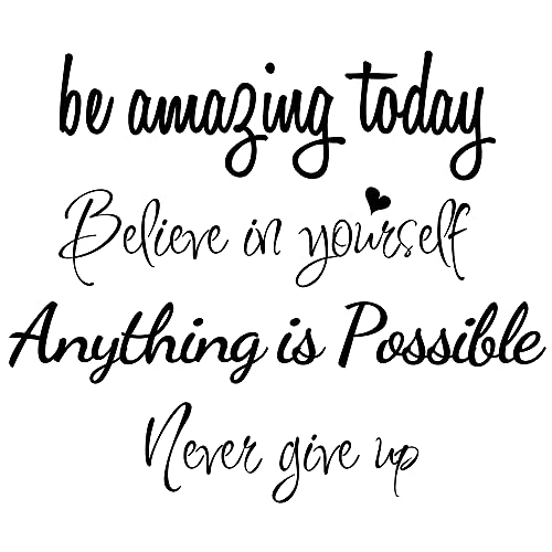 Sinekong Large Inspirational Quote Wall Decals, Removable Positive Saying Lettering Stickers, Motivational Word Decal Peel and Stick for Classroom Home Living Room Bedroom Office DIY Art Decor