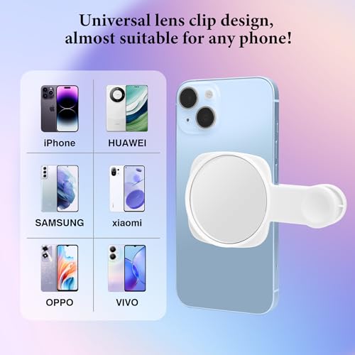 Esdallina Phone Rear Camera Selfie Mirror - See How You Look in the Back Camera - for High Definition Photos (White) - Thumbnail 5