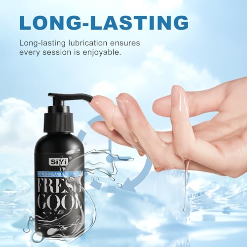 Image of SiYi Cooling Water Based Personal Lubricant, 4 Floz Lightweight Long Lasting Glide, Fresh Cooling Sensation, Non Sticky Easy Clean Formula, Toy Compatible for Couples and Massage