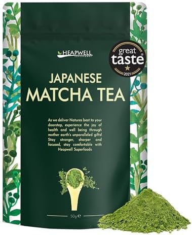 Heapwell Superfoods Japanese Matcha Green Tea Powder, 50g (50 Serving) | Premium Grade | Sourced from Shizuoka, Japan