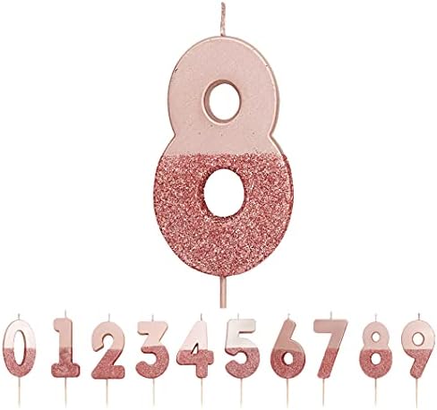 Talking Tables Rose Gold Glitter Number 1 Candle | Premium Quality Cake Topper Decoration | Pretty, Sparkly for Kids, Adults, Teenagers, 1st Birthday Party, 18th, 21st, Anniversary, Milestone