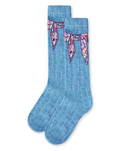MeMoi Girls' Silk Tie Knot Cotton Blend Knee High Sock3