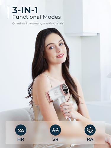 Aopvui Laser Hair Removal for Women and Men, IPL with Ice-Cooling System for Nearly Painless And Long-Lasting Result At-Home Permanent Hair Removal Device 999999 Flashes for Whole Body Use