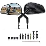 VPZMT Black CNC Carbon Fiber Rearview Mirrors for Harley Touring, Road Glide, Electra...