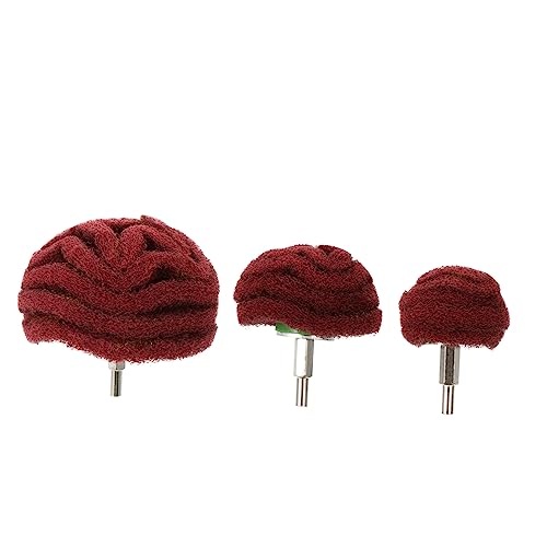PRETYZOOM 6mm Mushroom Head Polishing Wheel 3pcs Scouring Pad Grinding Head Rotary Tool Accessories Metal Polishing Wheel