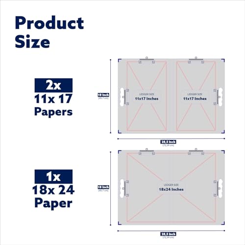 18x24 Clipboard - Foldable 18x24 File Folder & Drawing Board - Folds to 11x17 Clipboard, 4 Clips, Corner Protectors, Portable Art Portfolio, Architecture Folder, 11x17 Binder, Portfolio Binder (Green) by TAKERYS - Image 2