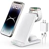 Wireless Charging Station, 3 in 1 Fast Wireless Charger Stand for Multiple Devices Apple Watch Ultra Series 11 10 9 8 7 6 SE 5 4 3 2, iPhone 17 16 15 14 13 12 11 Pro Max/Plus/Air/X/XS/XR/SE, Airpods