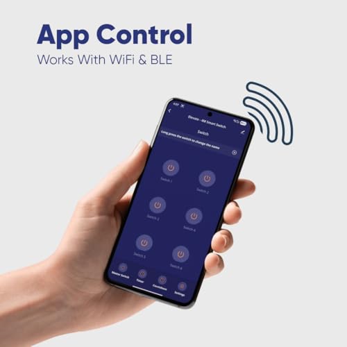Image of AZIOT Smart Premium Toughened Glass Touch Switch Panel | Elevate 4 Module (4 Switch + Socket) | WiFi + BLE | No Hub Required | Compatible with Alexa, Google Assistant & Siri | White