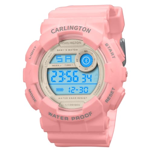 Image of Carlington Kids Digital Watch for Boys and Girls Age 3 to 14 Years Multicoloured Band with Alarm and Date Display - 9121