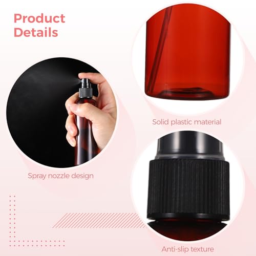 90 PCS Amber Plastic Spray Bottles 4 oz - 120ml Plastic Travel Sprayer Set Brown PET Bottles with Black Nozzles for Liquids, Perfumes, Cosmetics, and More4