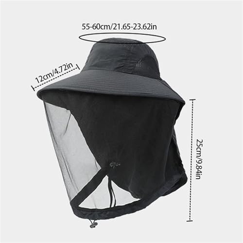 Sombrero mosquitera antipicaduras con malla transpirable para el rostro en color gris 7