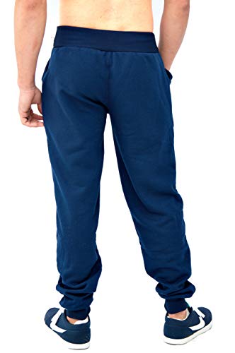 Calça Moletom Peluciada Plus Size G1 G2 G3 Masculina Skinny Sport (AZUL-MARINHO, G1)