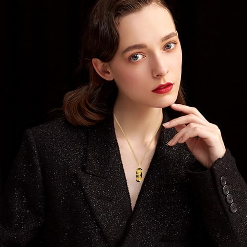 Gold Patron Saint Amulet Necklace 925 Sterling Silver Black Onyx Patron St Amulet Medal Protection Pendant Jewelry for Women Men3