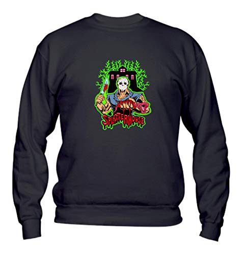  Felpa Uomo Girocollo Basic Top qualità Top vestibilità - Splatterhouse - Divertente Humor Made in Italy (Nero, M)