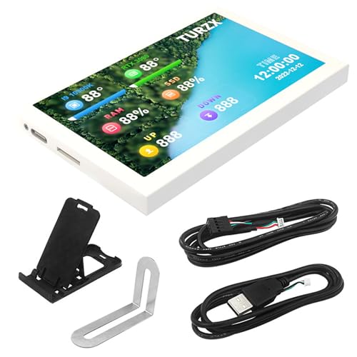 Image of 5inch Secondary Screen Monitor, Computer Temp Monitor, PC Sensor Panel Display, PC Temperature Display, TF Card Reader (White)