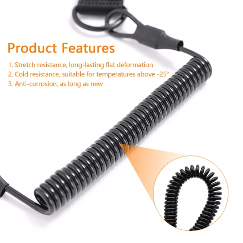 INNAL 2-PCS Nylon Tactical Spring Lanyard - Anti Lost Retractable Sling Keychain for Camping Climbing, Hiking & Outdoor Living - Image 3