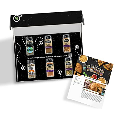 Spice Hunter Brunch Box Gift Pack Kit includes Six Assorted Seasoning Jars and Recipe Card | Ready for Gifting