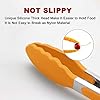 2 Pack Silicone Kitchen Tongs – 9" & 12" Set, Heat Resistant up to 500°F, Non‑Stick Cookware Safe, Wavy Silicone Tips, BPA Free, Locking Clip & Hanging Loop, Orange #1