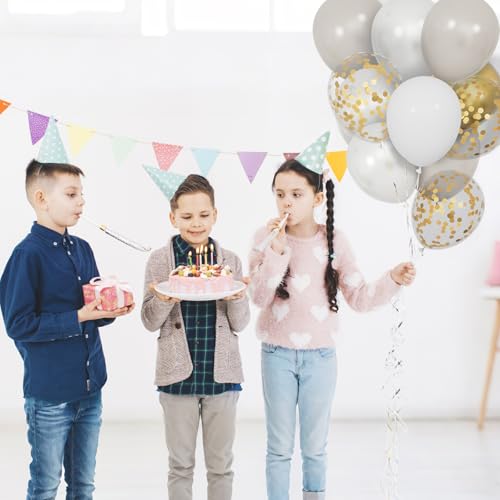 Image of 68Pcs Sand White Gold Confetti Balloons Kit 12 Inch Ballons Beige Pearl White Balloon Gold Party Balloons with Ribbons for Birthday Wedding engagement Baby Shower Graduation Decorations.