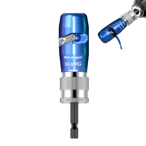 Luckyway Wire Stripper for Drill, Premium American Standard Wire Stripper The Perfect Companion for Your Power Drill (Colorful, Blue – 14AWG)