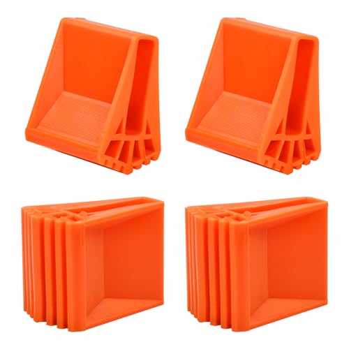 4 Pcs Ladder Feet Covers, Rubber Feet for Step Ladder, Ladder Feet Caps Replacement, Non-Slip Ladder Feet for Extension Ladder, Foot Pads Folding Ladder Accessory, Big Foot Ladder Mat (Orange)