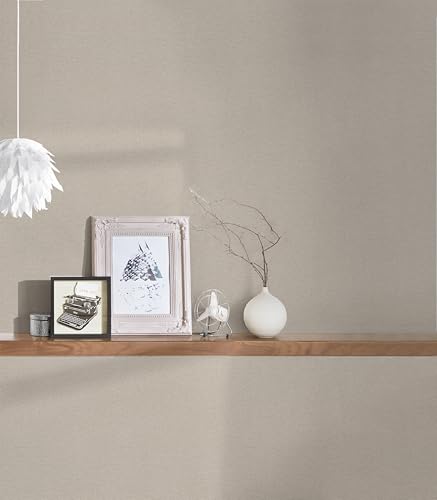 Papier peint intissé pour masquer les défauts du mur beige marron