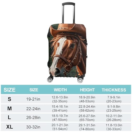 Travel Luggage Cover Elastic Suitcase Protector Anti-Scratch Washable Cowboy Ride Horse Luggage Sleeve Tsa Approved Carry on Covers Baggage Cover Fits 18-32 Inch Luggages2