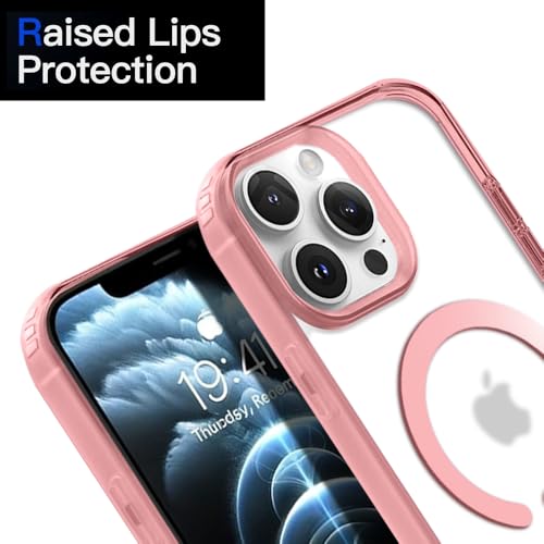 Image of KARWAN️ Hybrid Transparent iPhone 16 Pro Back Cover Case Compatibe with Mag-Safe | Shockproof Design |Camera Protection Bump | Transparent Back Cover Case for iPhone 16 Pro (PC, TPU | Pink