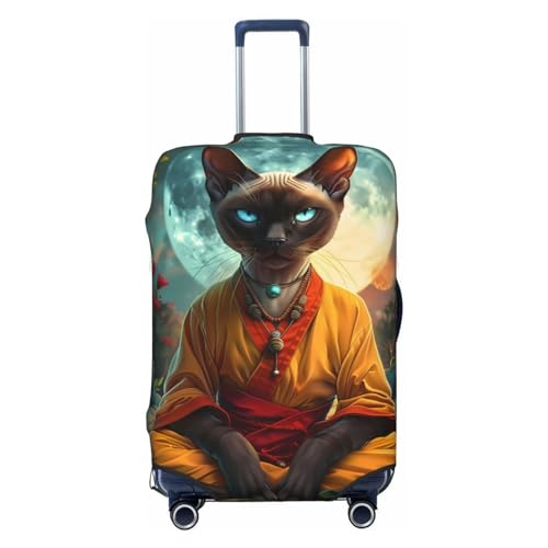 Moonlit Hairless Cat Monk Luggage Cover Protector Anti-Scratch Washable Fits 18-32 Inch Luggage-X-Large