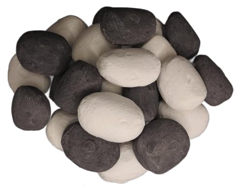 Miniatura 4 de Coals 4 You - Repuestos De Piedras De Cerámica Para Estufas De Gas En Color Blanco Y Gris Para Biocombustibles, Embaladas. 7 Piedras Blancas Y 8 Grises En Cada Caja Que Mide 14 X 21 X 14 Cm.