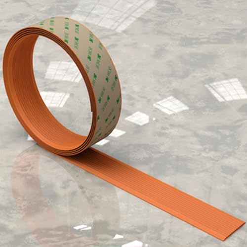 High Adhesion Self-Adhesive Stair Nosing, Serrated PVC Edge Trim for Enhanced Friction Resistance, Protects Slopes & Steps - Brown, 4cm