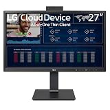 LG Cloud Device Thin Client AIO Monitor 27CQ650N, 27 inch Full HD IPS, 5ms, All-in-One Non OS, VDI Support, WIFI, Bluetooth, Fanless design, Built-in speakers, Pop-up Webcam