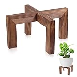 Vigordream Plant Stand, Indoor/Outdoor Wood Plant Holder, Single Flower Pot Stand, Sturdy Planter Stands, Fit 5-15 Inch Pots