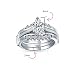 Imagen de Bling Jewelry Juego de Anillos de Compromiso y Boda para Mujer con Solitario Marquesa de 2