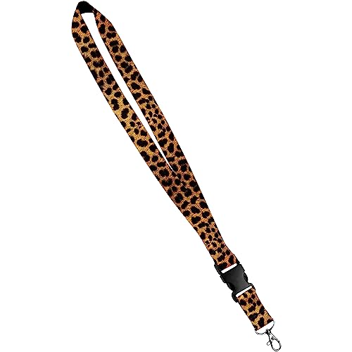 Moose Pet Wear Animal Print Lanyard - Satin Cute Key Lanyard, Id Badge Holder – 3/4 Inch, Leopard Print #TOP30