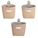 Baumwolle und Leinen Storage Basket, Baumwolle Leinen Aufbewahrungstasch, für Home Bettgitter, Schreibtisch, Schlafsaal Etagenbett，Aufbewahrungstasche für Buch, Magazin, 3 Farben Streifenmuster