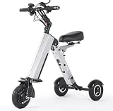 Kcolic Scooter Movilidad para Adultos 3 Ruedas, Triciclo Eléctrico Ligero con Asiento Y Batería Extraíble, Función Marcha Atrás Interruptor Llave para Desplazamientos Y Viajes A