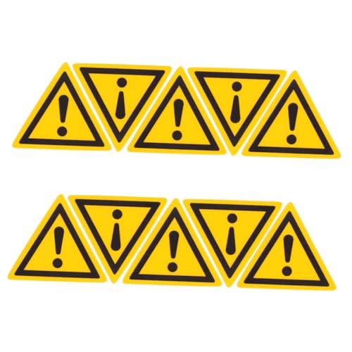 SEWACC 10 piezas Pegatinas Autoadhesivas Triángulo Amarillo Señal de Advertencia Seguridad para Peligrosas Fácil Aplicación Alta Visibilidad