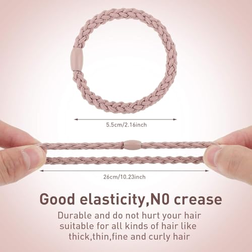 Image of BIRDWARE Black Hair Ties for Women Girls, Seamless Thick Black Hair Band, Multi color Elastic Hair Ties No Damage Ponytail Holder (10Pc Snap Ring)