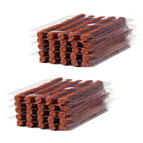 BORISCA 50 Pièces Bandes de Réparation de Pneu, Kit Reparation Pneu Voiture Marron Bande de Réparation de Pneu Meche Pneu Crevaison pour Usage d'Urgence Kit de Réparation de Pneus pour Voitures, Motos