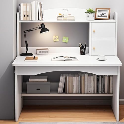 EAHPBM 勉強机 学習机 机 厚板 丸い角 大容量ストレージ プライベートストレージ 子供 学?? 小学生 白 落下防止 強化設計 耐摩耗性 揺れにくい 強力な耐荷重性 大人 学習デスク コンパクト 取り付け簡単 広い足元スペース 美しい(白,80x4