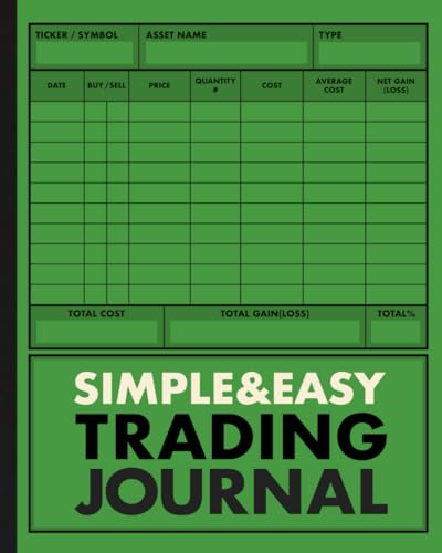 Trading Journal: Simple & Easy Stock, Options, Forex, Crypto & Day Trading Log Book: 8x10 Trading Notebook in Positive Green