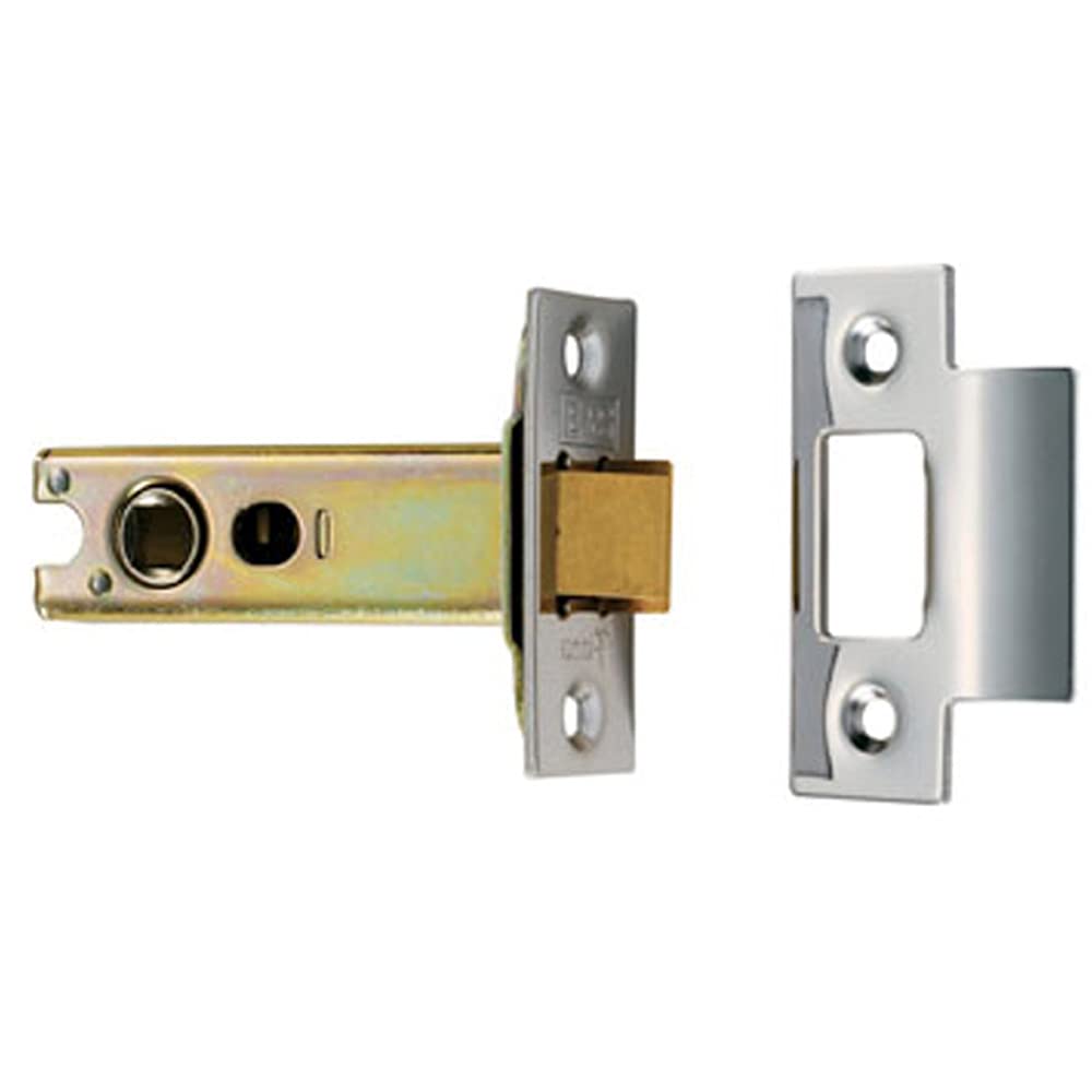 Loops 76Mm Heavy Sprung Tubular Latch Square Satin Stainless Steel Door Latch