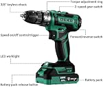 Power Drill Cordless DEKOPRO Cordless Drill 20V Electric Power Drill Set Tool for Women Drills Cordless with Battery and Charger Drill Driver 20 Volt Drill Driver Kit (Green)