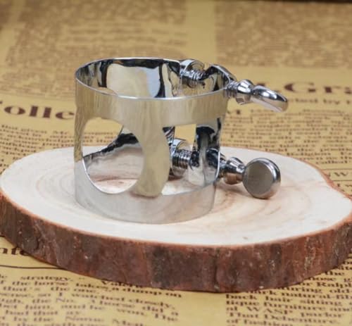 4 PCS of clarinet Ligature Bb clarinet Ligature,Ligature is a clarinet mouthpiece wooden saxophone instrument, silver clarinet Ligature B flat adjustable screw clarinet mouthpiece