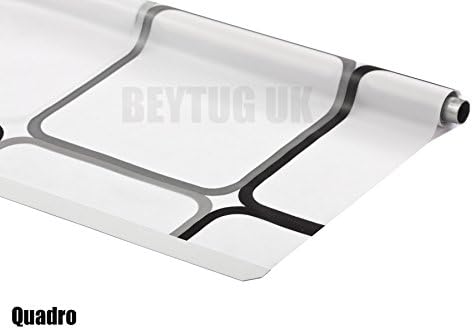 Shower Curtain Roller Blind 100cm wide x 240cm Drop, With Squares Design, Alternative to Shower Curtain