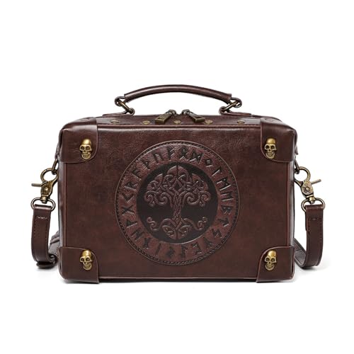 Sac à bandoulière vintage en cuir haut de gamme aux détails steampunk soignés