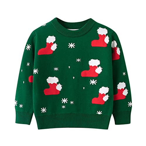 Toddler Boys Girls Christmas Cartoon Sweater Long Sleeve Warm Knitted Pullover Fall Sweater Toddler Girl Tops