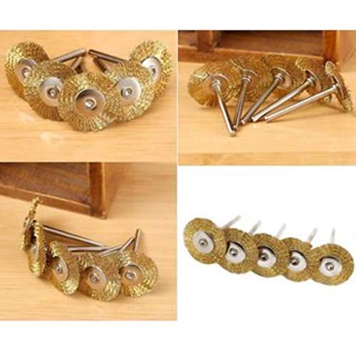 Image of Diy Crafts Brass Wire Brush Polishing Work Wheels Set Kit Rotary Tool, Rotary Tool, 2 (Multicolor)